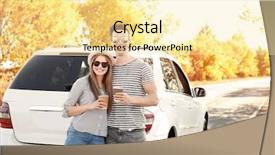  Presentation with coffee - Presentation design consisting of coffee standing near car background and a blonde colored foreground