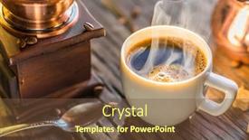  Presentation with coffee cup - Audience pleasing PPT theme consisting of coffee-still-life-hot-cup backdrop and a tawny brown colored foreground