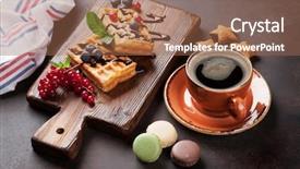  Presentation with waffles - Audience pleasing slide deck consisting of coffee sweets and waffles backdrop and a  colored foreground