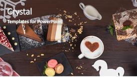  Presentation with coffee chocolate - PPT theme consisting of coffee theme photo background and a tawny brown colored foreground