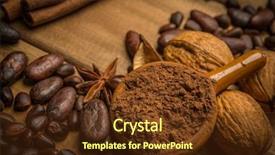  Presentation with coffee chocolate - PPT theme having coffee theme still-life background and a tawny brown colored foreground