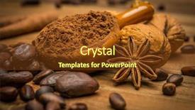  Presentation with coffee chocolate - Presentation theme enhanced with coffee theme still-life background and a tawny brown colored foreground