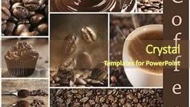  Presentation with coffee chocolate - Presentation theme featuring coffee themed collage background and a tawny brown colored foreground