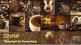  Presentation with arabic - Theme featuring coffee themed collage background and a tawny brown colored foreground