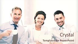  Presentation with black couple having fun - Beautiful presentation featuring coffee time - happy business team having fun backdrop and a lemonade colored foreground