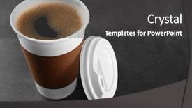  Presentation with cup coffee - Colorful slide set enhanced with coffee-to-go paper cup backdrop and a dark gray colored foreground