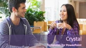  Presentation with young college student diagnosis of chlamydia - Theme having coffee together at the university background and a violet colored foreground