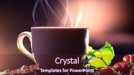  Presentation with tree silhouette - Cool new slide deck with coffee tree over wooden background backdrop and a wine colored foreground