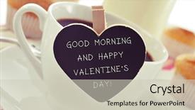  Presentation with porcelain - Theme having coffee with a heart background and a soft green colored foreground