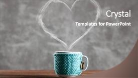  Presentation with steam - PPT theme featuring coffee with a heart background and a gray colored foreground