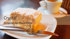  Presentation with cake - Amazing theme having coffee with cake backdrop and a coral colored foreground