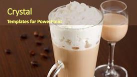  Presentation with liqueur - Theme featuring coffee with cream liqueur background and a tawny brown colored foreground