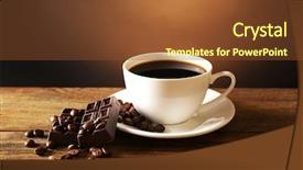  Presentation with coffee chocolate - Beautiful theme featuring coffee with grains and chocolate backdrop and a  colored foreground