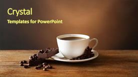  Presentation with coffee chocolate - Audience pleasing slide set consisting of coffee with grains and chocolate backdrop and a tawny brown colored foreground