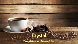  Presentation with coffee chocolate - Colorful PPT layouts enhanced with coffee with grains chocolate backdrop and a tawny brown colored foreground