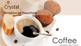  Presentation with banoffee pie cake on white - Colorful PPT theme enhanced with coffee with milk and cake backdrop and a  colored foreground