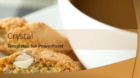  Presentation with milk - Presentation theme consisting of biscotti - coffee with milk and cantuccini background and a yellow colored foreground