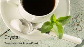  Presentation with sweetener - Presentation design having sweeteners - highkey image of a cup background and a soft green colored foreground