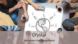  Presentation with doodle - Beautiful slide set featuring coffee with page showing earth backdrop and a light gray colored foreground