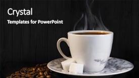  Presentation with steam - PPT theme having coffee with steam on ebony background and a  colored foreground