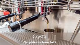  Presentation with syrup - Audience pleasing presentation theme consisting of coffee-with-syrup-in-cafe backdrop and a coral colored foreground