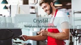  Presentation with coffee powder in machine - Slide set featuring coffee with the coffee machine background and a lemonade colored foreground