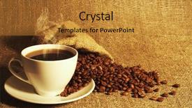  Presentation with cafe - PPT theme enhanced with coffee background and a gold colored foreground