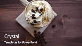  Presentation with coffe - Beautiful PPT theme featuring coffee backdrop and a  colored foreground