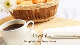  Presentation with breakfast - PPT layouts featuring writting email - background with blue box background and a white colored foreground