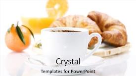  Presentation with orange juice - Beautiful presentation theme featuring coffeebread - breakfast with croissants coffee backdrop and a sky blue colored foreground