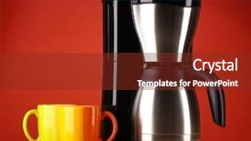  Presentation with red coffee bean - Audience pleasing slides consisting of coffeemakers - coffee maker on red background backdrop and a tawny brown colored foreground