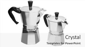 Presentation with italian - Amazing PPT theme having coffeemakers - italian coffee maker backdrop and a light gray colored foreground