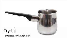  Presentation with coffee beans on a white - Amazing presentation design having coffeemakers - metal pots for coffee backdrop and a white colored foreground