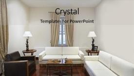  Presentation with colonial - Colorful presentation theme enhanced with coffeetable - interior of living room backdrop and a light gray colored foreground