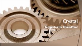  Presentation with cogs gears wheels steampunk elements - Presentation theme enhanced with cog wheels - closeup of three metal gears background and a  colored foreground
