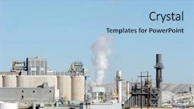  Presentation with industrial - Amazing presentation theme having cogeneration plant - industrial building polluting air backdrop and a light blue colored foreground