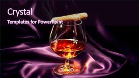  Presentation with brandy - Presentation theme featuring cognac and cigar glass background and a wine colored foreground