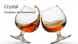  Presentation with brandy - Presentation enhanced with cognac in two glasses background and a white colored foreground