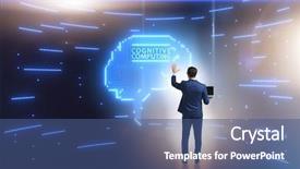  Presentation with cognition - Beautiful PPT layouts featuring cognition - cognitive computing concept as modern backdrop and a ocean colored foreground