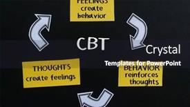  Presentation with behavior - Presentation theme consisting of cognitive-behavior-therapy-concept background and a wine colored foreground