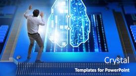  Presentation with cognitive - Theme with cognitive-computing-concept-as-future background and a ocean colored foreground