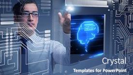  Presentation with cognitive - Amazing presentation theme having cognitive-computing-concept-as-modern backdrop and a ocean colored foreground