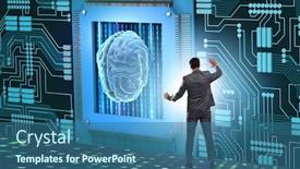  Presentation with cognitive - PPT theme consisting of cognitive-computing-concept-as-modern background and a ocean colored foreground