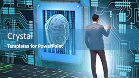  Presentation with cognitive - Colorful PPT theme enhanced with cognitive-computing-concept-as-modern backdrop and a teal colored foreground