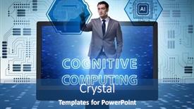  Presentation with cognitive - Audience pleasing theme consisting of cognitive-computing-concept-as-modern backdrop and a ocean colored foreground