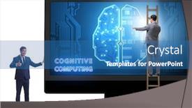  Presentation with cognitive - Theme featuring cognitive-computing-concept-as-modern background and a teal colored foreground