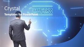  Presentation with cognitive - PPT theme consisting of cognitive-computing-concept-as-modern and a ocean colored foreground