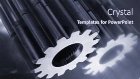  Presentation with titanium - Cool new presentation theme with cogs gears in bluish tint mirrored in bluish titanium backdrop and a tawny brown colored foreground