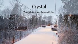  Presentation with ski - Audience pleasing PPT theme consisting of cogs tree - cableway above track at ski backdrop and a light blue colored foreground