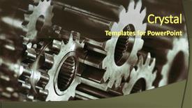 Presentation with titanium - Cool new presentation theme with cogwheels and gears in titanium backdrop and a tawny brown colored foreground